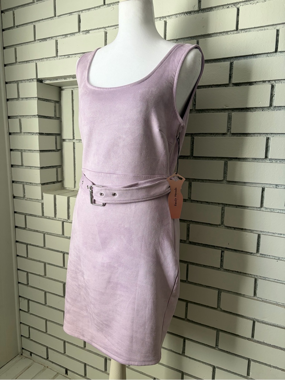 Haute Monde Soft Lavender Sleeveless Belted Sheath Dress